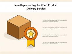 Icon representing certified product delivery service