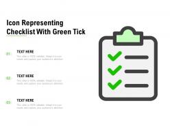 Icon representing checklist with green tick