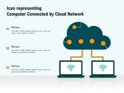 Icon Representing Computer Connected By Cloud Network