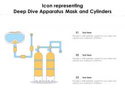 Icon representing deep dive apparatus mask and cylinders