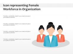 Icon representing female workforce in organization