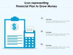 Icon representing financial plan to grow money