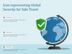Icon representing global security for safe travel
