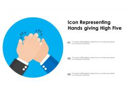 Icon representing hands giving high five