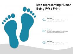 Icon representing human being foot print