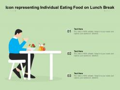 Icon representing individual eating food on lunch break