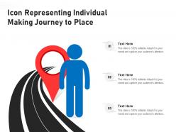 Icon representing individual making journey to place