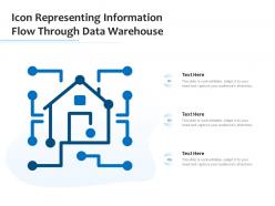 Icon representing information flow through data warehouse