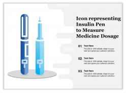 Icon representing insulin pen to measure medicine dosage