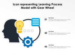 Icon representing learning process model with gear wheel