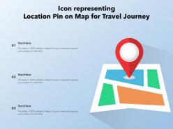 Icon representing location pin on map for travel journey