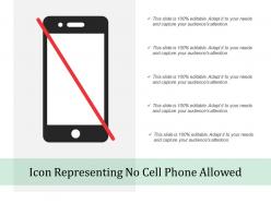 Icon representing no cell phone allowed