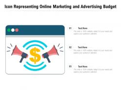 Icon representing online marketing and advertising budget