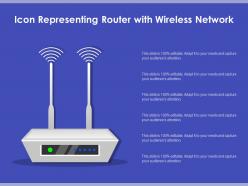 Icon representing router with wireless network