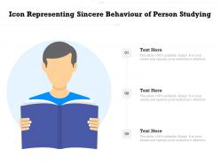 Icon representing sincere behaviour of person studying
