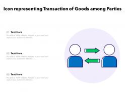 Icon representing transaction of goods among parties