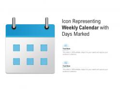 Icon Representing Weekly Calendar With Days Marked