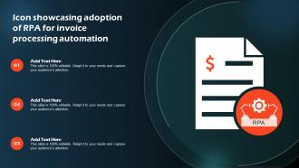 Icon Showcasing Adoption Of RPA For Invoice Processing Automation