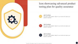 Icon Showcasing Advanced Product Testing Plan For Quality Assurance