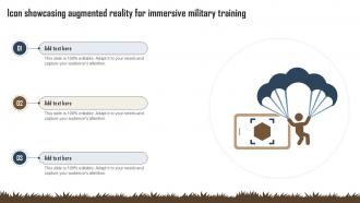Icon Showcasing Augmented Reality For Immersive Military Training Ppt Template