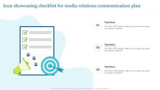 Icon Showcasing Checklist For Media Relations Communication Plan