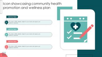 Icon Showcasing Community Health Promotion And Wellness Plan