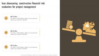 Icon Showcasing Construction Financial Risk Evaluation For Project Management