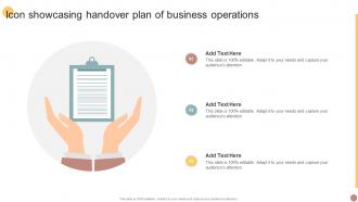 Icon Showcasing Handover Plan Of Business Operations