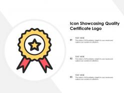 Icon showcasing quality certificate logo