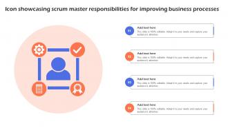 Icon Showcasing Scrum Master Responsibilities For Improving Business Processes