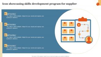 Icon Showcasing Skills Development Program For Supplier