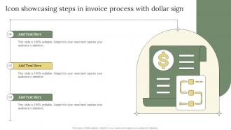 Icon Showcasing Steps In Invoice Process With Dollar Sign