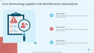 Icon Showcasing Supplier Risk Identification And Analysis