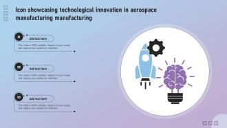 Icon Showcasing Technological Innovation In Aerospace Manufacturing Manufacturing