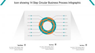 Icon showing 14 step circular business process infographic