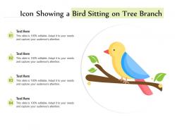 Icon showing a bird sitting on tree branch