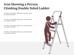 Icon showing a person climbing double sided ladder