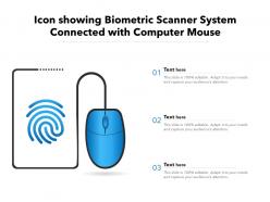 Icon showing biometric scanner system connected with computer mouse