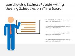 Icon showing business people writing meeting schedules on white board