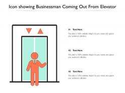 Icon showing businessman coming out from elevator