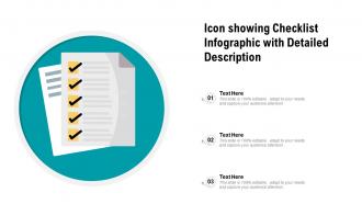Icon showing checklist infographic with detailed description