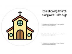 Icon Showing Church Along With Cross Sign