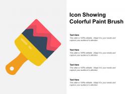 Icon showing colorful paint brush