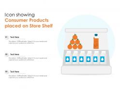 Icon showing consumer products placed on store shelf