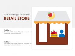 Icon showing customer in retail store
