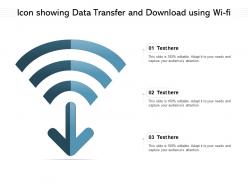 Icon showing data transfer and download using wi fi