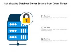 Icon showing database server security from cyber threat
