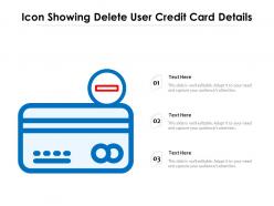 Icon showing delete user credit card details