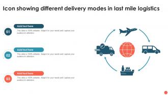 Icon Showing Different Delivery Modes In Last Mile Logistics