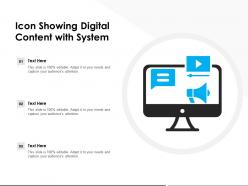 Icon showing digital content with system